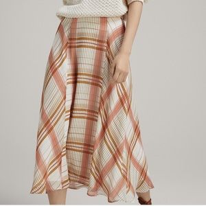 Massimo Dutti Checked midi skirt